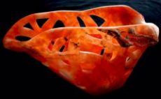 Orange Alabaster Woven Basket by Art Wells