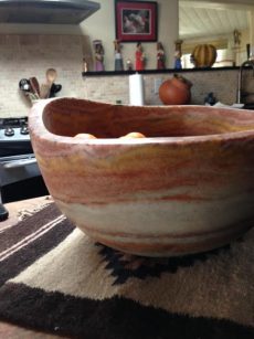 Tiger Eye Alabaster Bowl by Ron Klinger